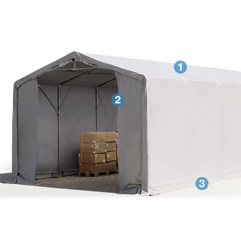Skladišni šator PRIME 8x12x3,0 m 550 g/m²