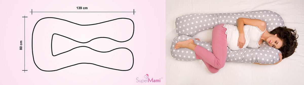 SuperMami Jastuk za dojenje tip C, boja 121, sivi s uzorkom