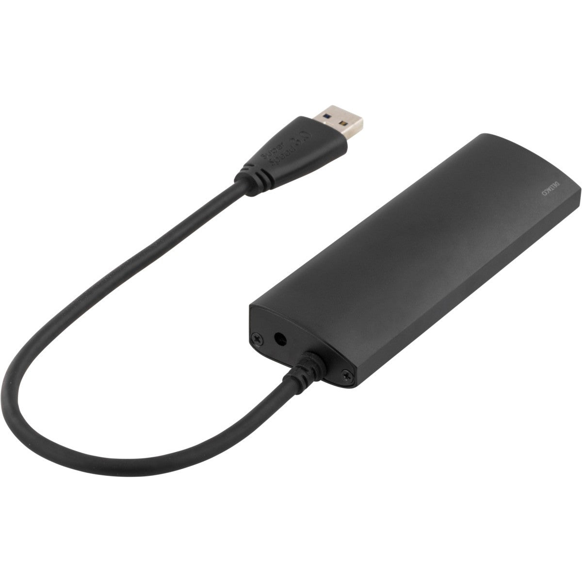 DELTACO USB 3.1 Gen 1 hub, 4xUSB-A ženski, aluminij, crna