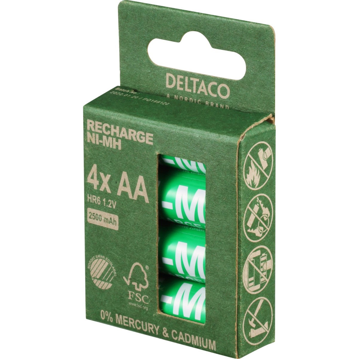 DELTACO Ultimate Ni-Mh punjiva, veličina LR6/AA, 2500mAh, pakiranje od 4 komada