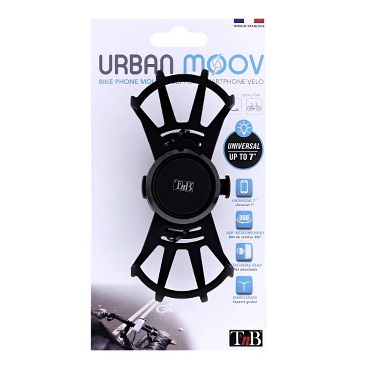 Urban Moov - Univerzalni fleksibilni nosač za bicikl/kolica za pametne telefone - crni
