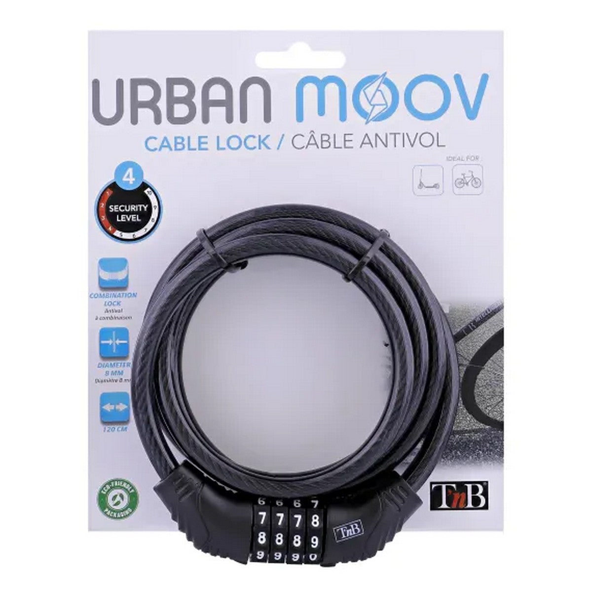 Urban Moov - Spiralna kodna brava - crna