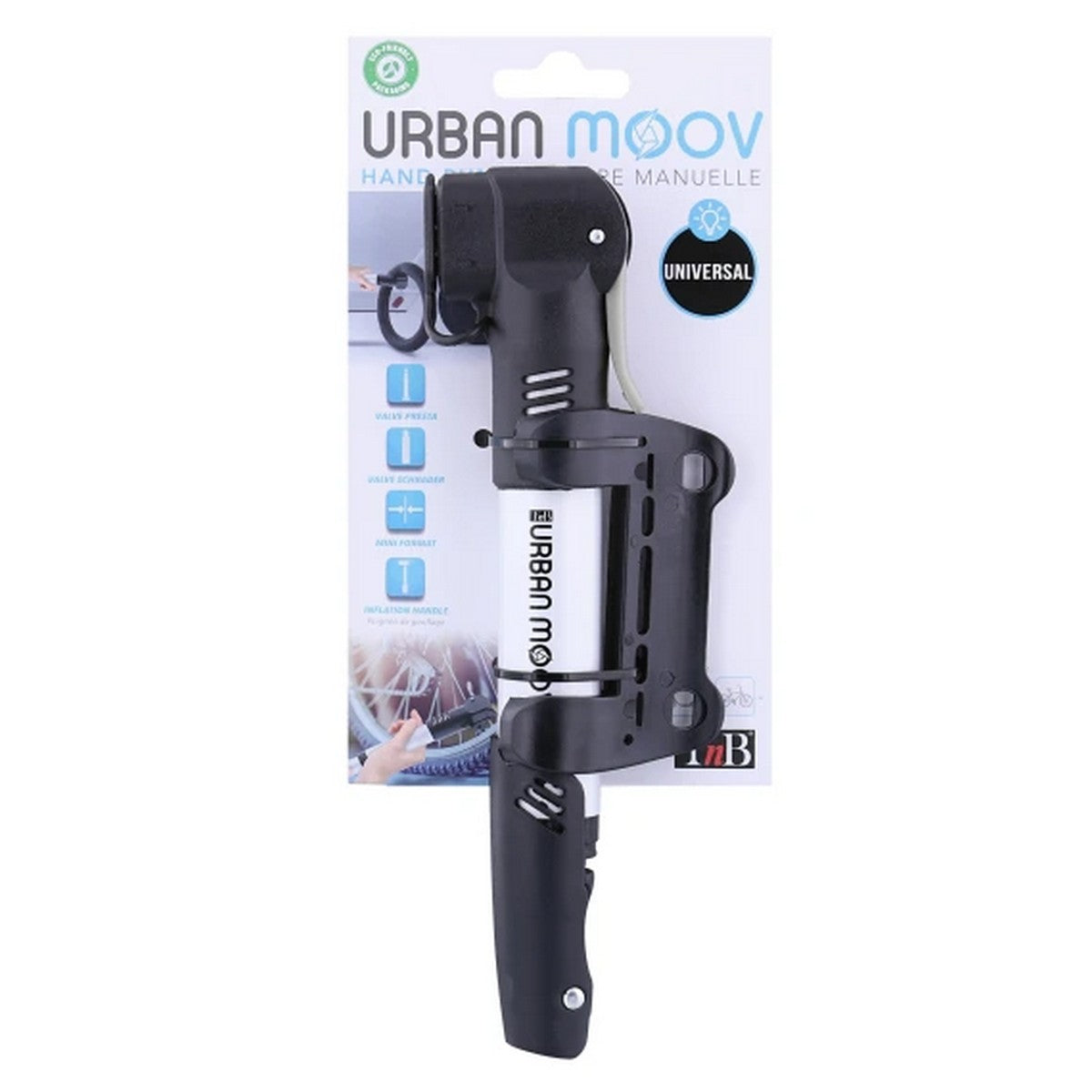 Urban Moov - Ručna pumpa za bicikl / skuter - bijela / crna
