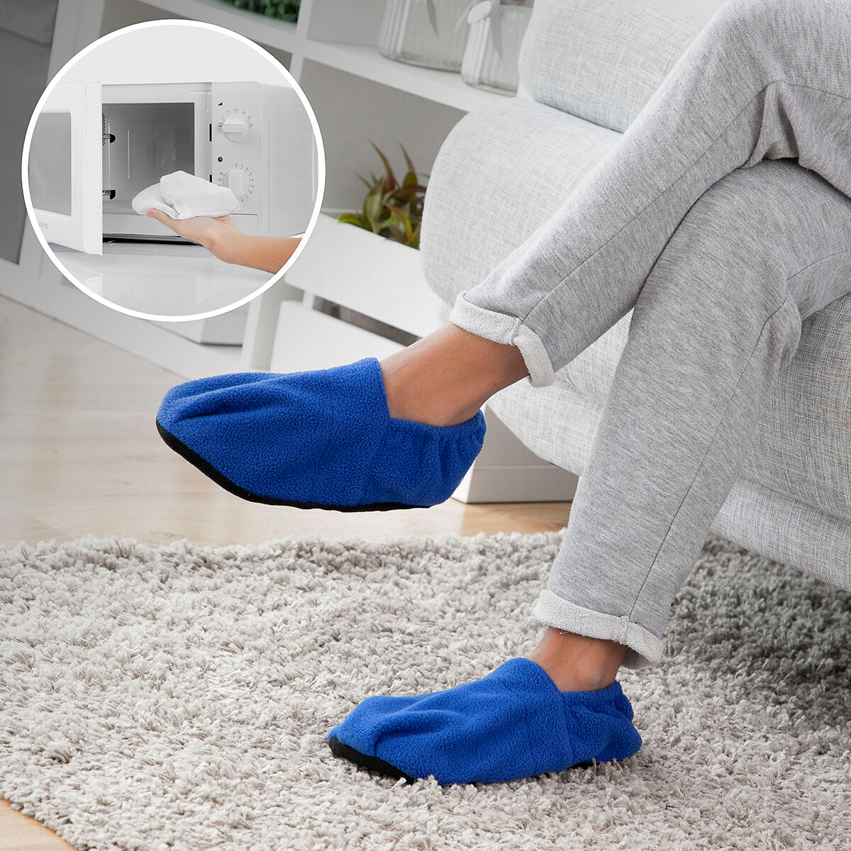 Grijane papuče u mikrovalnoj pećnici InnovaGoods Plave