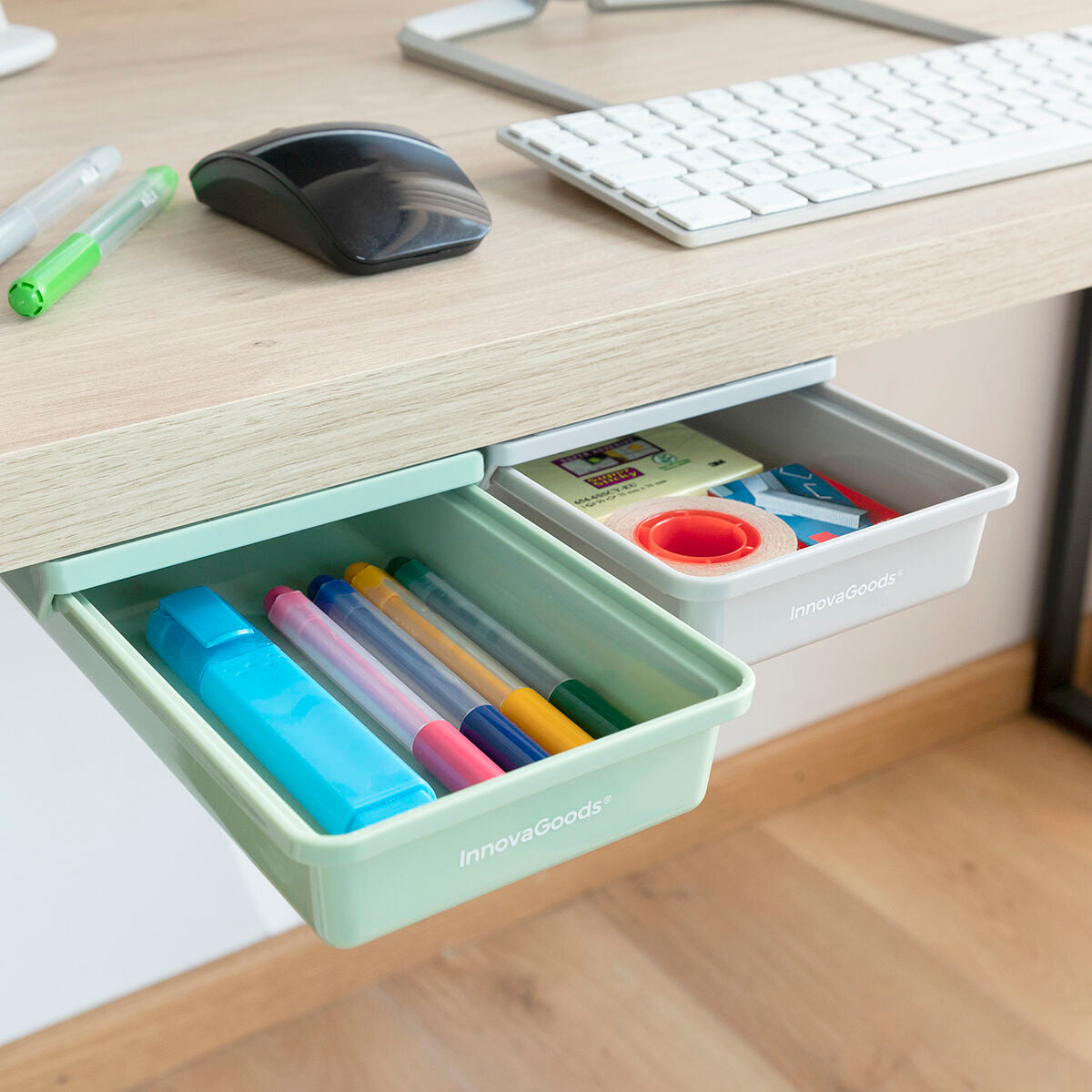 Set dodatnih ljepljivih ladica za stol Underalk InnovaGoods Paket od 2 kom.