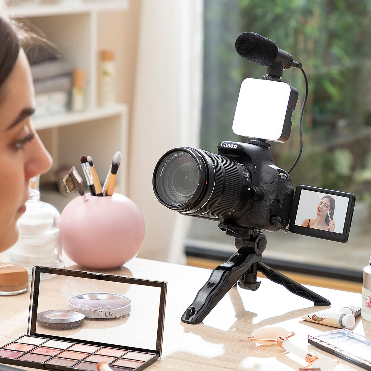 Komplet za Vlogging sa Svjetlom, Mikrofonom i Daljinskim Upravljačem Plodni InnovaGoods 6 Dijelova