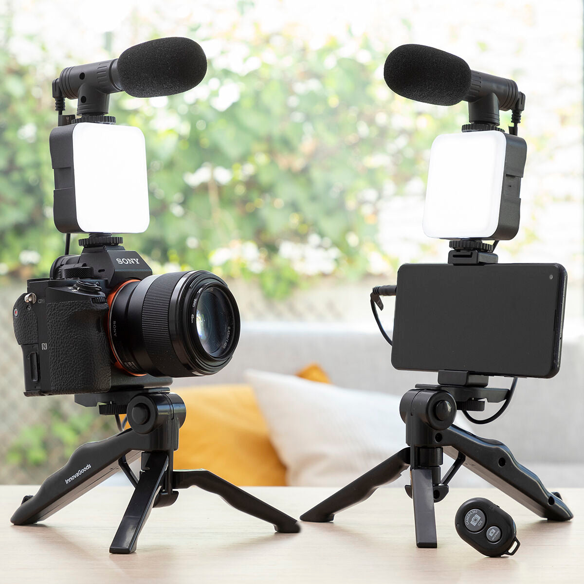 Komplet za Vlogging sa Svjetlom, Mikrofonom i Daljinskim Upravljačem Plodni InnovaGoods 6 Dijelova