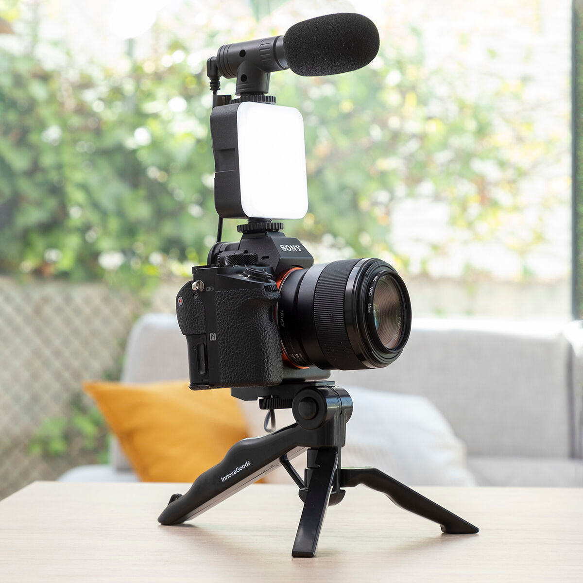 Komplet za Vlogging sa Svjetlom, Mikrofonom i Daljinskim Upravljačem Plodni InnovaGoods 6 Dijelova