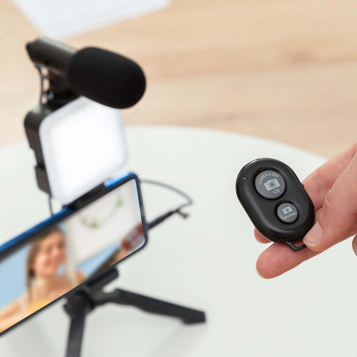 Komplet za Vlogging sa Svjetlom, Mikrofonom i Daljinskim Upravljačem Plodni InnovaGoods 6 Dijelova