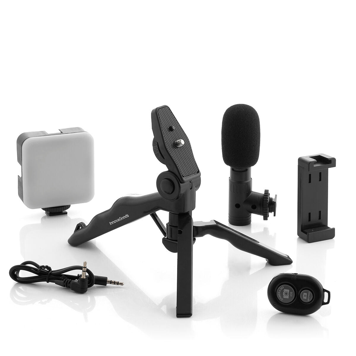 Komplet za Vlogging sa Svjetlom, Mikrofonom i Daljinskim Upravljačem Plodni InnovaGoods 6 Dijelova