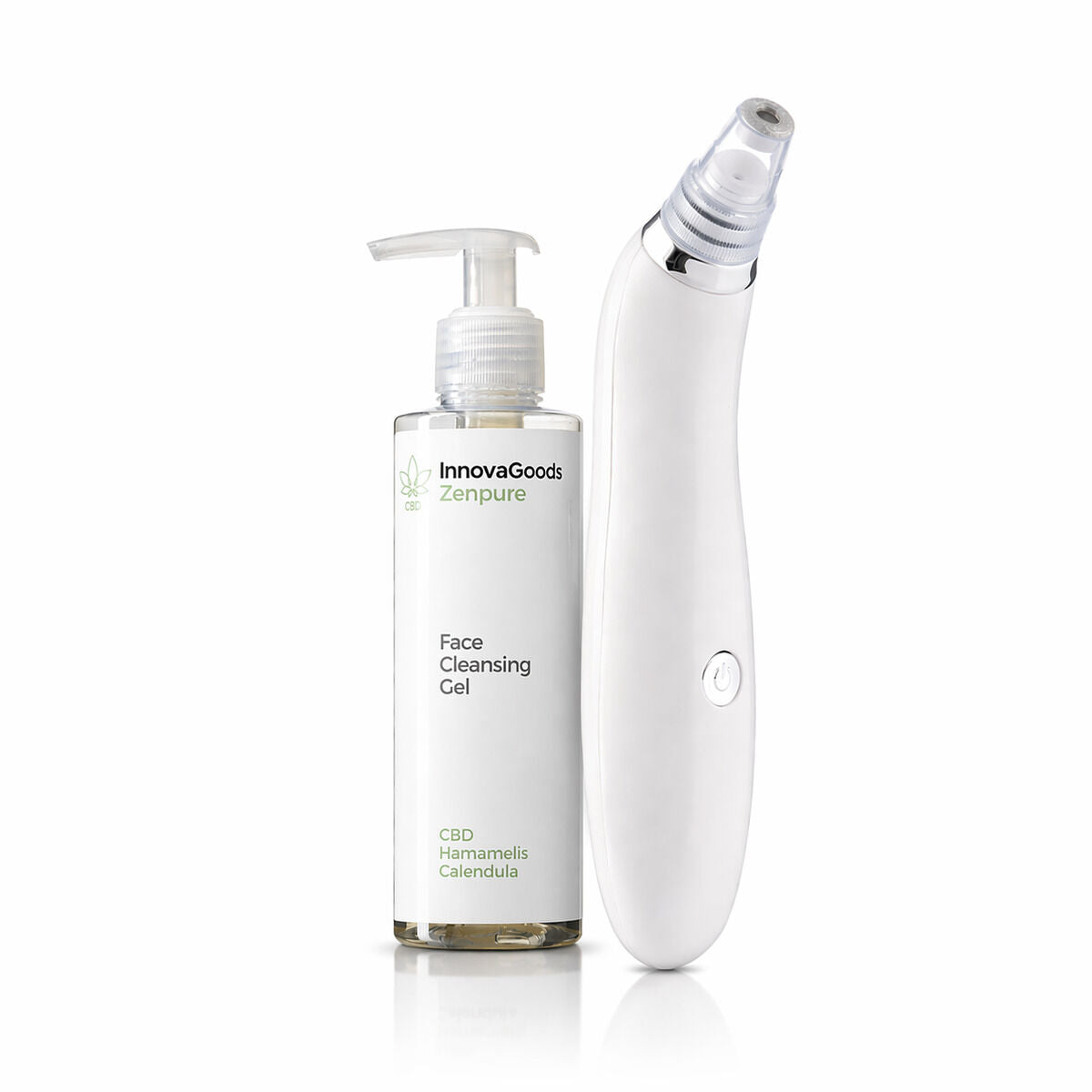 Paket električni čistač lica za mitesere i CBD gel za čišćenje lica Zenpure 200 ml InnovaGoods