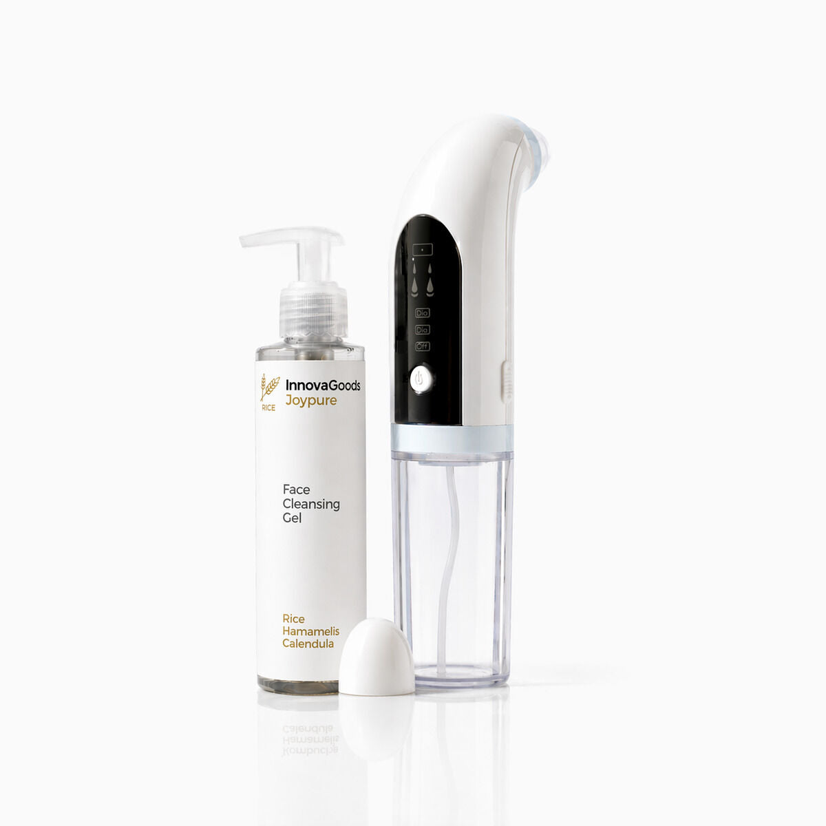 Paket za čišćenje lica punjivi hidrolimpador i gel za čišćenje lica Rice Joypure 200 ml InnovaGoods