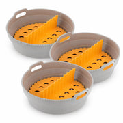 Paket sklopivih silikonskih košara s ručkama i separatorima za zračnu fritezu InnovaGoods (3 komada)