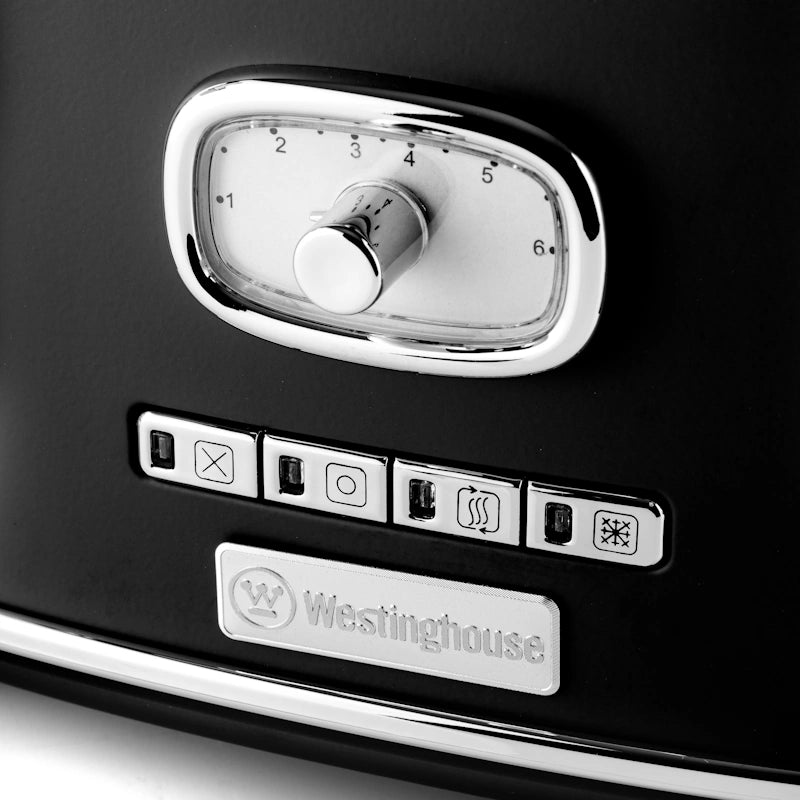 Westinghouse Retro Black 4 Slice toster