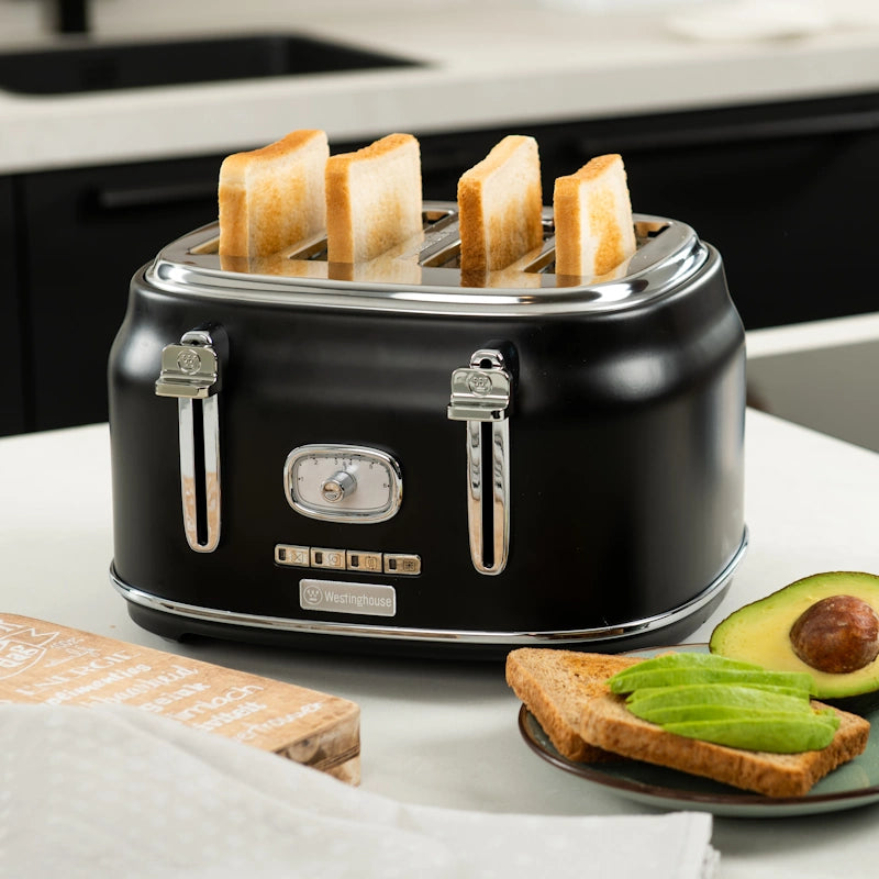 Westinghouse Retro Black 4 Slice toaster