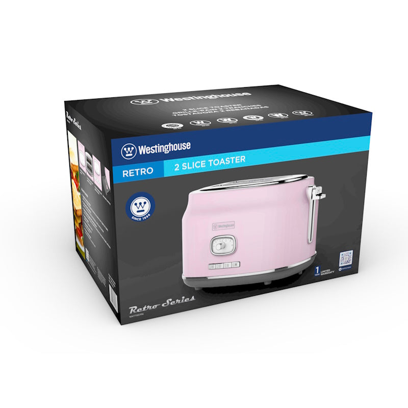 Westinghouse Retro Pink 2 Slice toster