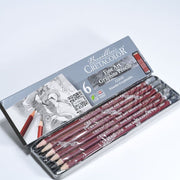 Grafitne olovke Cretacolor CLEOS Fine Art, 6 tvrdoća u limenoj kutiji (2H, HB, 2B, 4B, 6B, 8B),