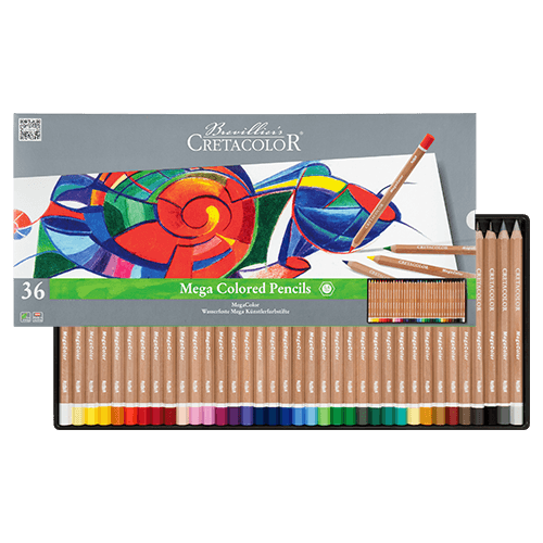 Umetniške lesene barvice Cretacolor MegaColor 36 kos v kovinski škatli
