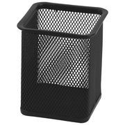Kovinski žični kvadratni lonček za pisala 8x8x9,8cm Fornax črna