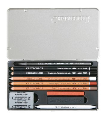 Umjetnički kpl artino sketching Cretacolor 10/1 (ugljen, olovke, gumica…)