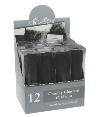 Umetniški oglje Cretacolor chunky oglje premer 18mm dolžina 80mm 12 kosov v kartonski škatli