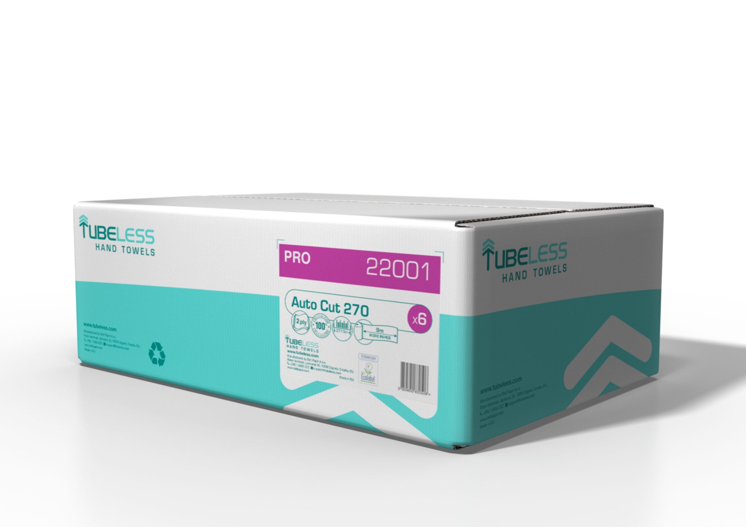 Ručnik pap. Tubeless u roli autocut 2-sl 270m 6/1