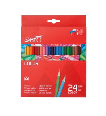 Drvene bojice Aero color, 24 kom u kartonskom pakiranju