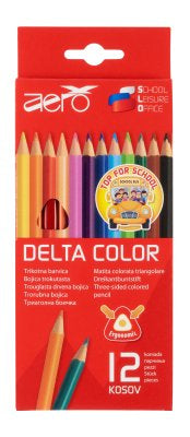 Drvene bojice trokutaste Aero delta color 12 kom u kartonskom pakiranju