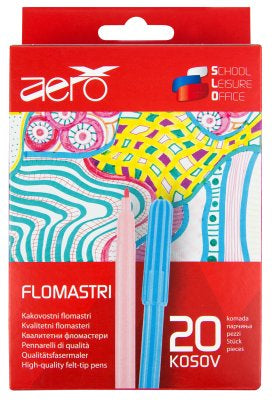 Flomastri Aero 20 kos v kartonski škatli