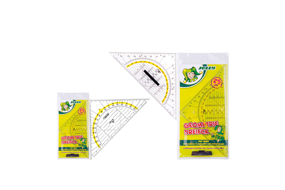 Geometrijski set sa ručkom Jolly, 20cm prozirni