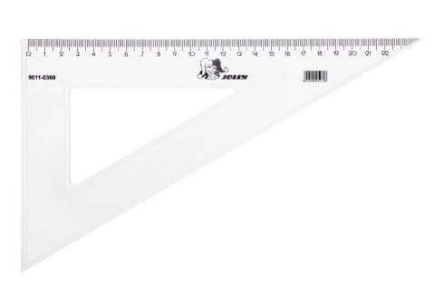 Trikotnik Jolly PVC prozoren 60° 25cm v plastični vrečki