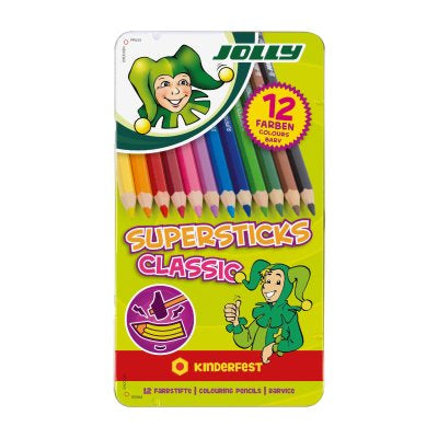 Drvene bojice Jolly kinderfest classic 12 kom u 3D metalnoj kutiji