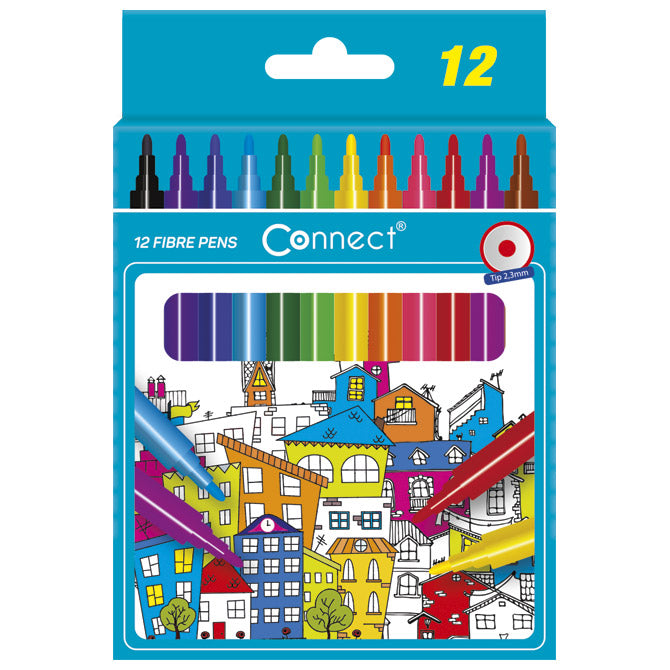 Šolski flomaster 12 barv Connect blister