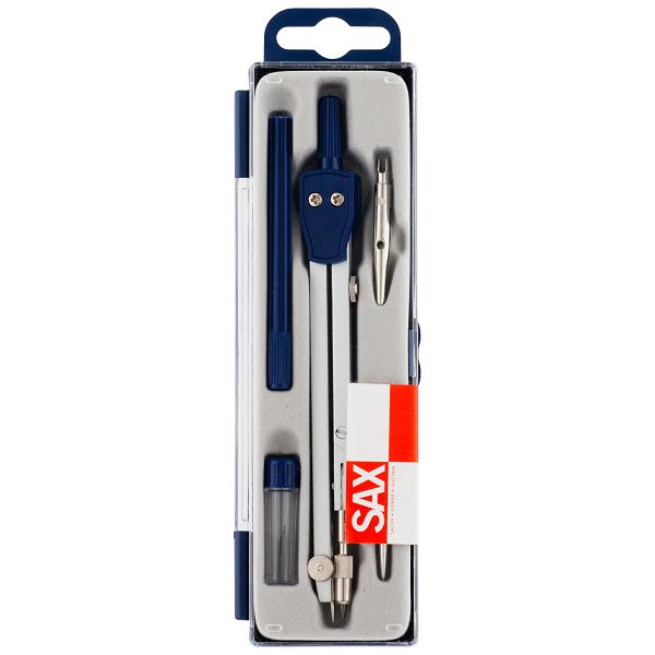 Šestar školski Sax u PVC kutiji + mine, 3-dijelni