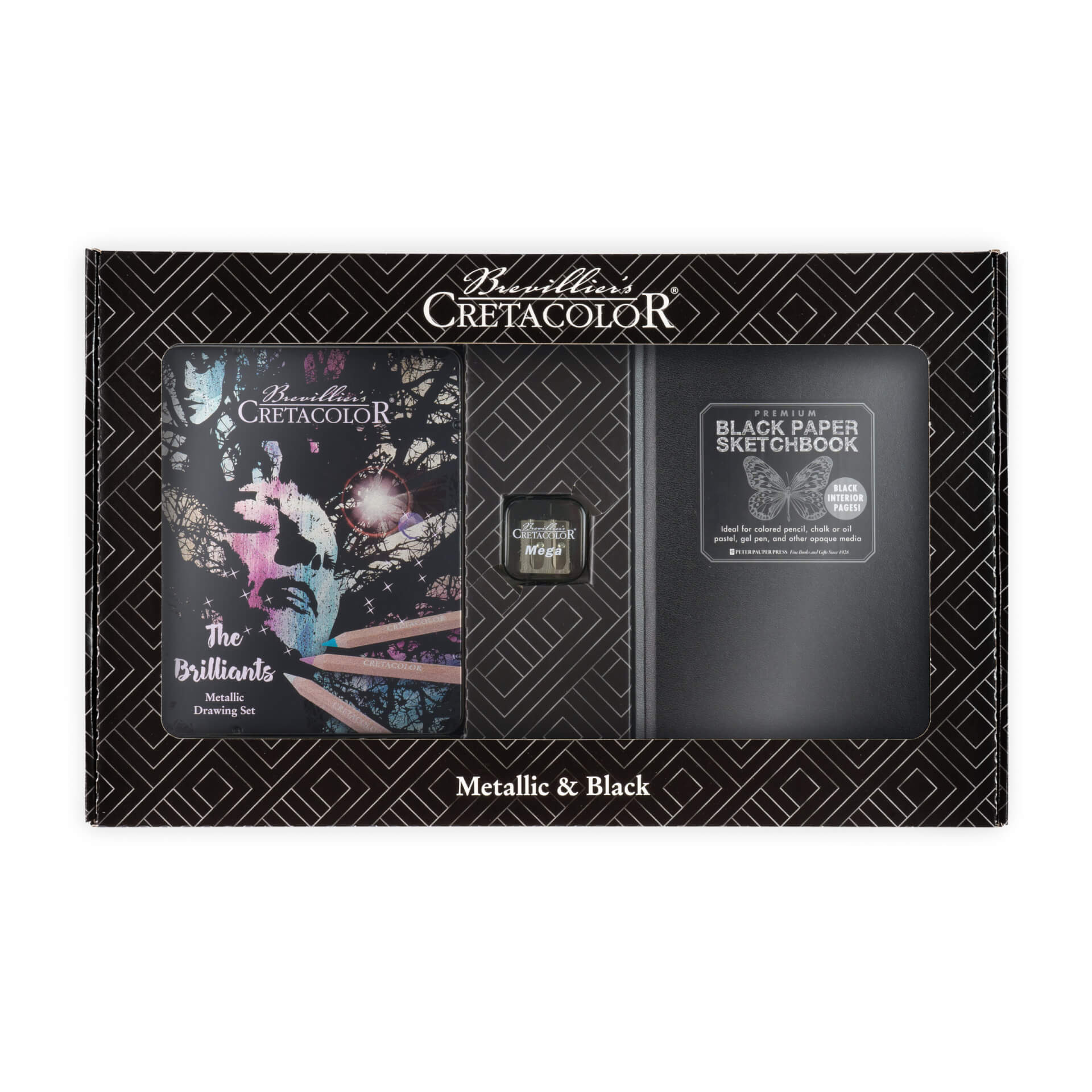 Umjetnički set Cretacolor Metalic&Black 14/1