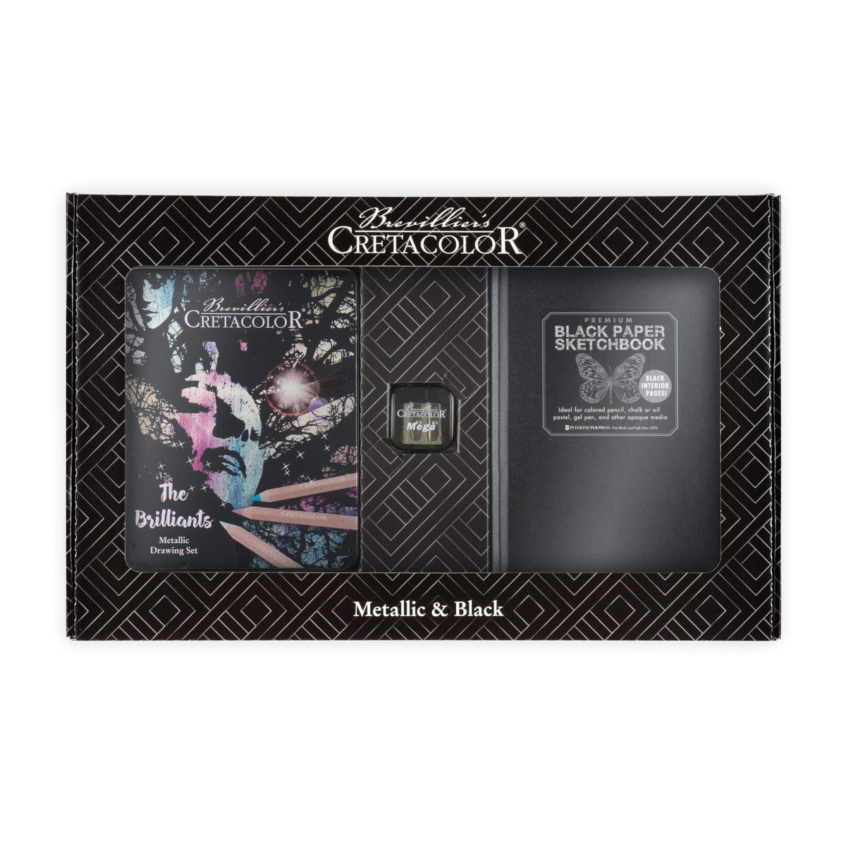Umetniški set Cretacolor Metalic&Black 14/1