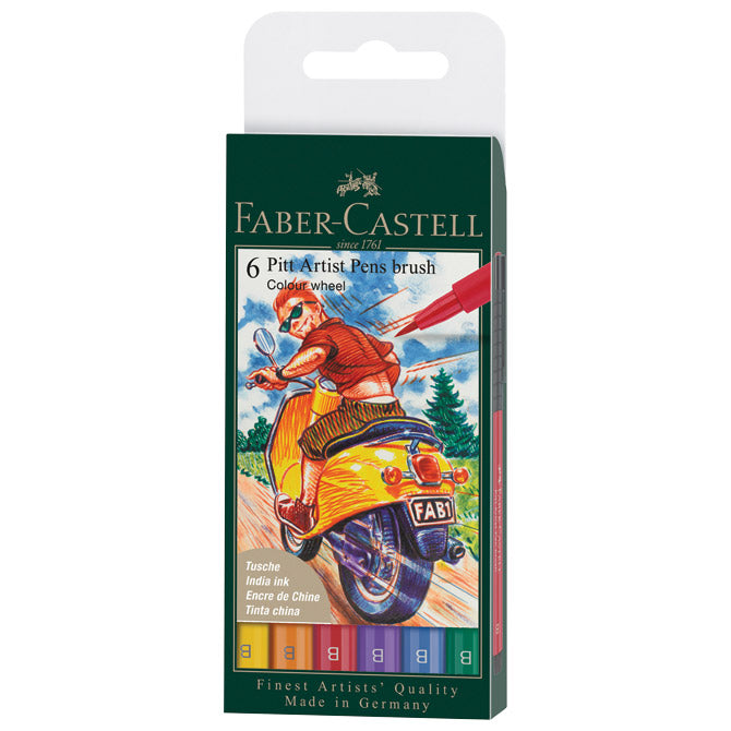 Set Pitt artist brush B 6boja Colour wheel Faber-Castell 167174 blister