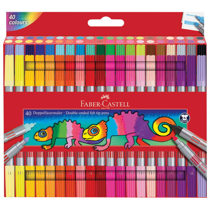 Flomaster školski 40boja obostrani Faber Castell 151140 blister