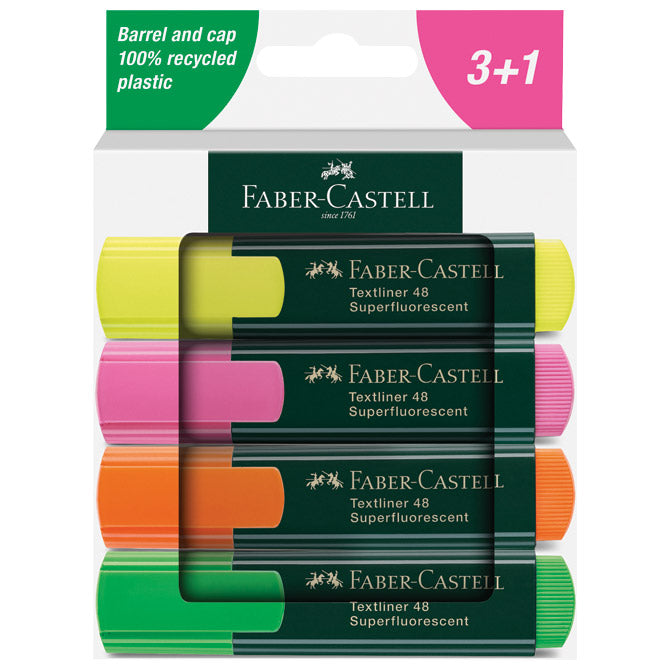 Marker 1-5mm 48 kartonska škatla Faber Castell 254844/4barve blister