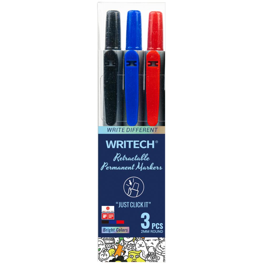 PERMANENTNI MARKER 2 mm okrugli vrh WRITECH W-805P CLICK BLIST. 3/1