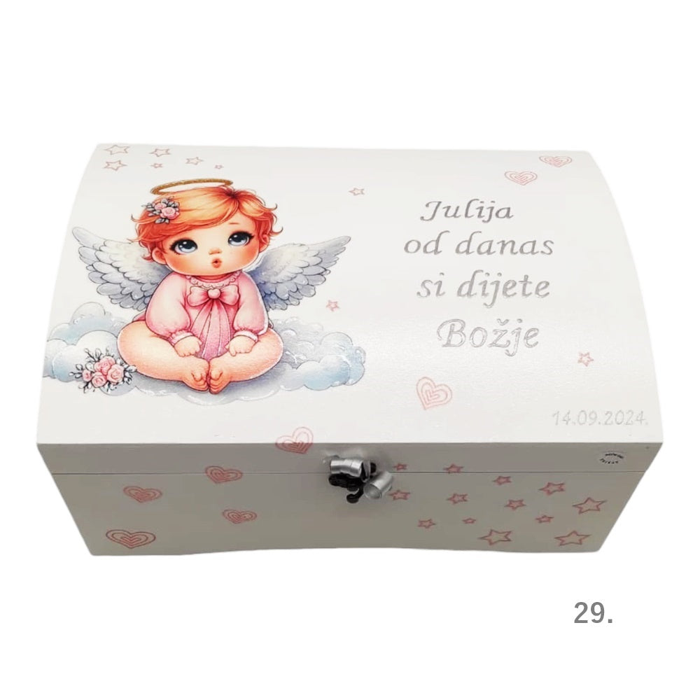 Angel varuh na škatlici spominov za deklice kot darilo za krst ali rojstni dan - 29. - 16740