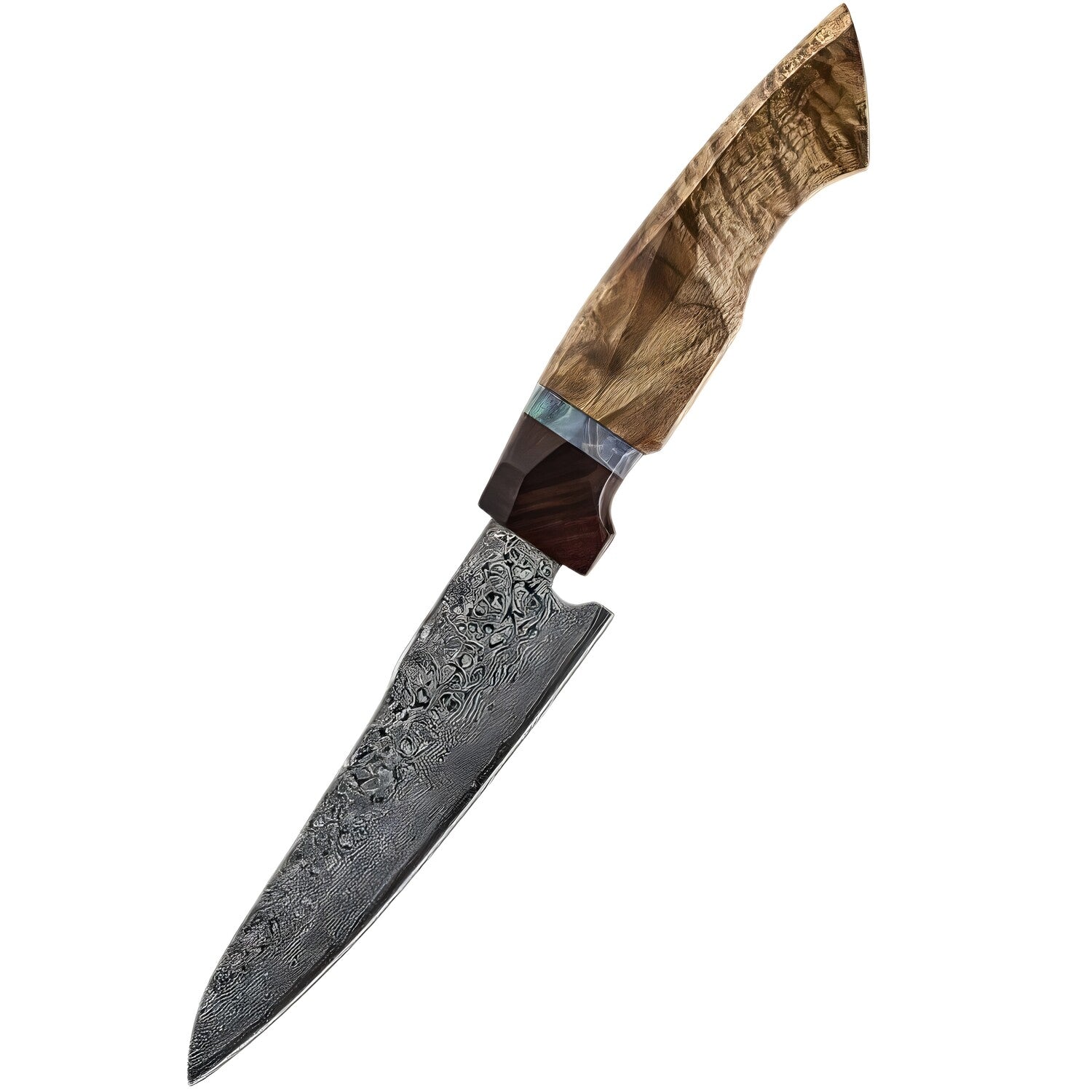 Damaskasti kuhinjski nož YU-37463 - Višebojni / Smeđa KP37463