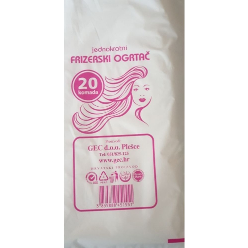 Frizerska pelerina za enkratno uporabo - prozorna