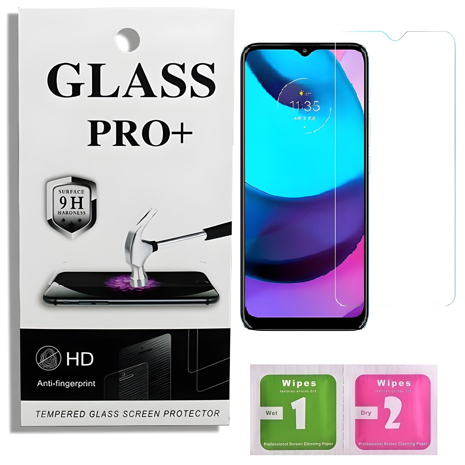 Prémično zaštitno staklo 9D Izmael za Motorola Moto E40 - Prozirna KP23318