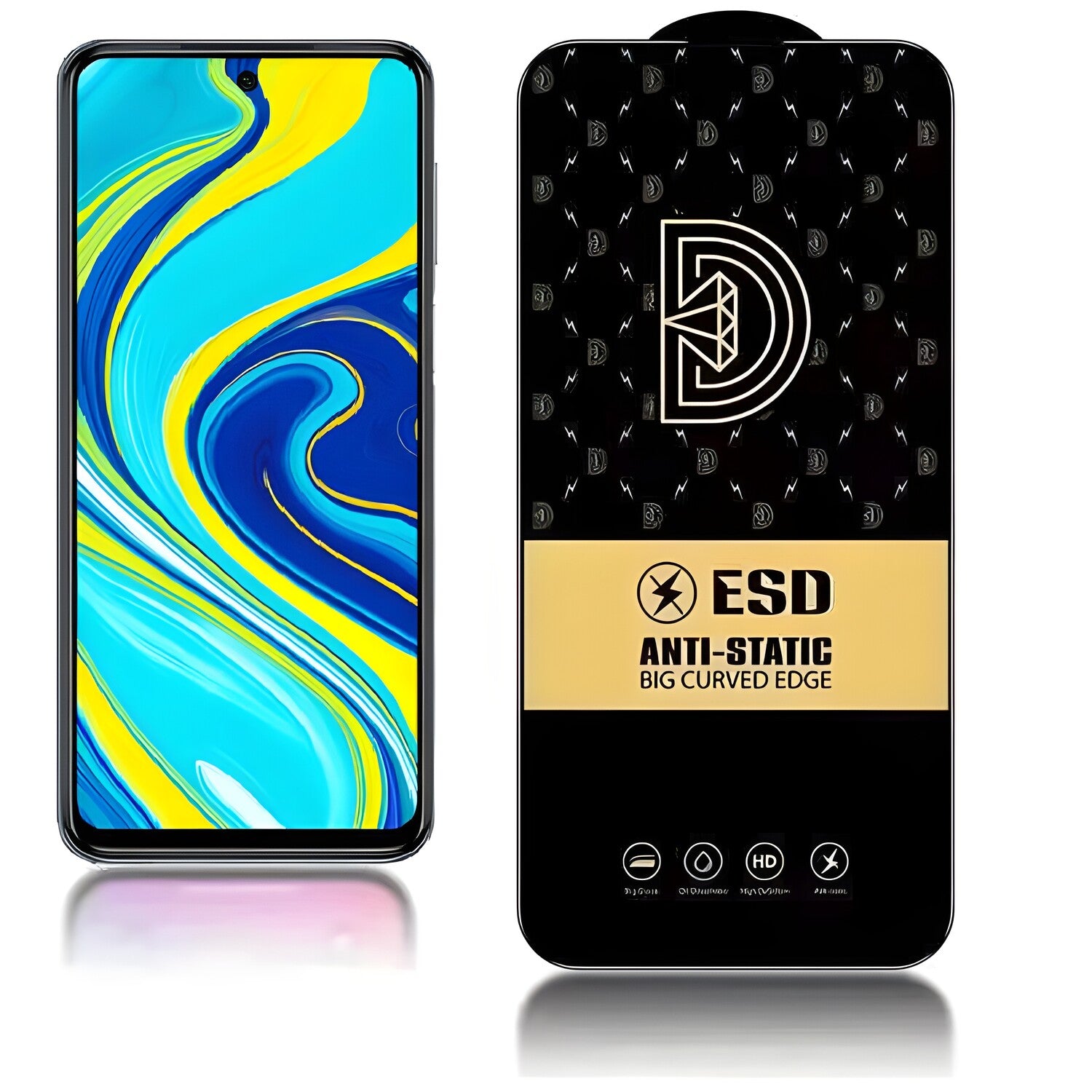 Diamond antistatičko kaljeno staklo za Xiaomi Redmi Note 9S - Crna KP24204