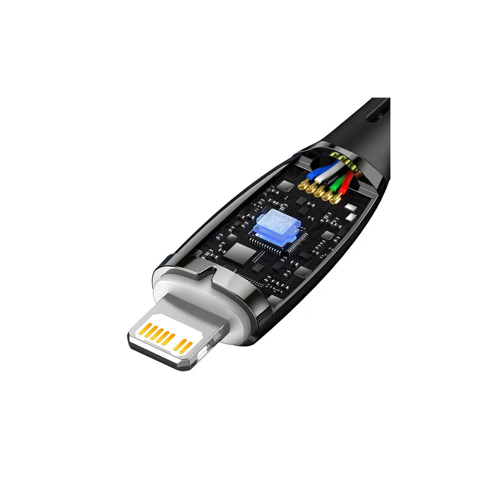 BASEUS kabel Type C za Apple Lightning 8-pin Power Delivery 20W Glimmer Series CADH000101 2m črna