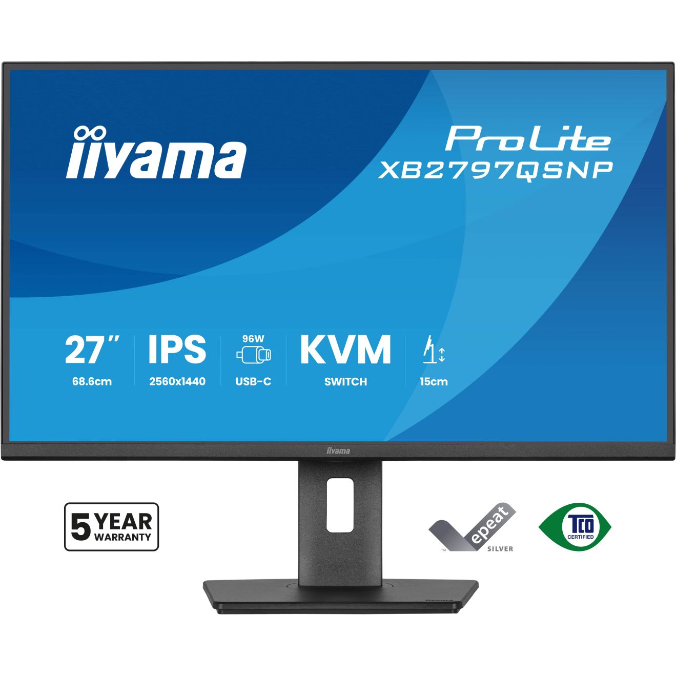 iiyama ProLite XB2797QSNP-B1 računalni monitor 68,6 cm (27") 2560 x 1440 pikseli Quad HD LED Crno