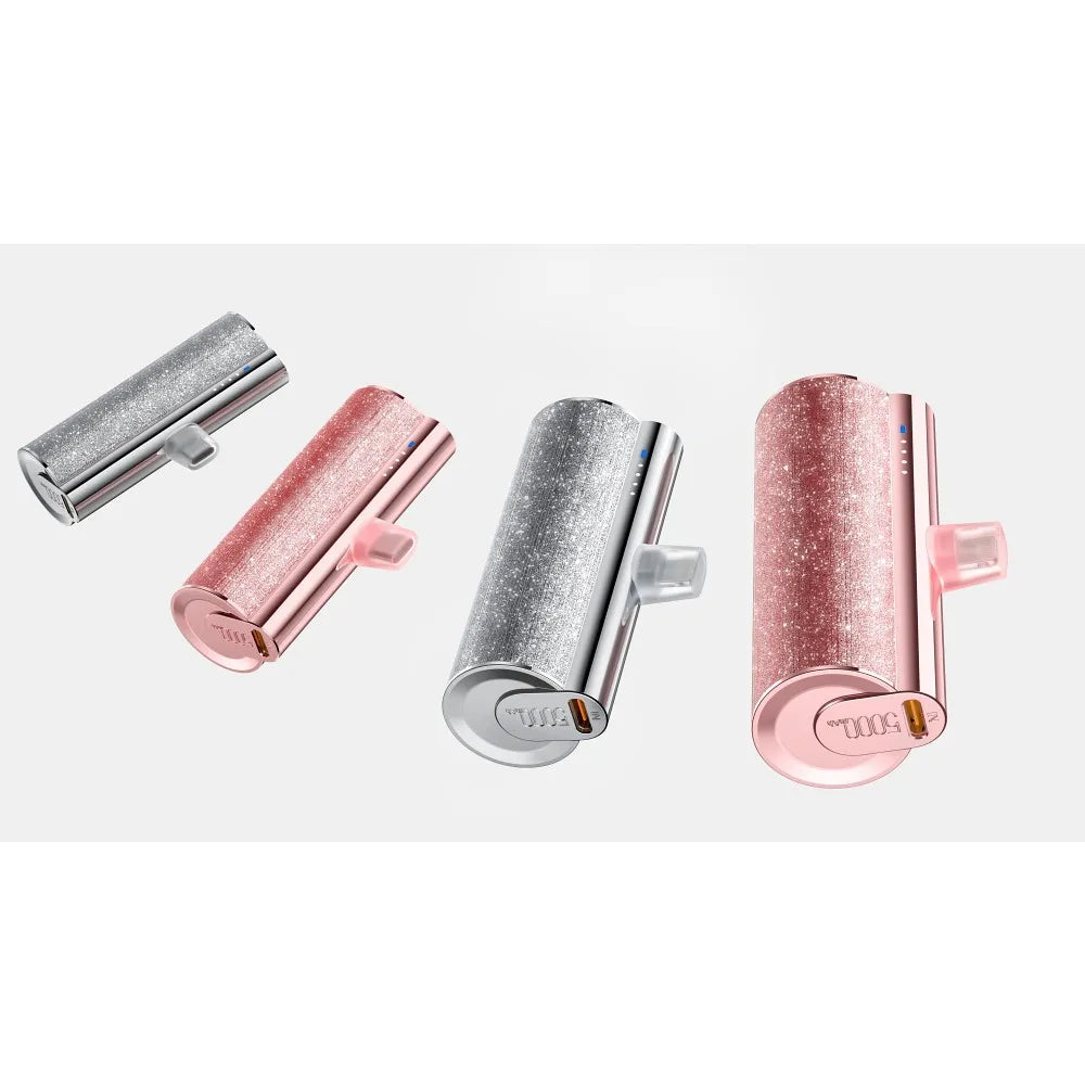 VEGER powerbank 5.000 mAh z vgrajenim priključkom Lightning PD QC3.0 PlugOn - roza