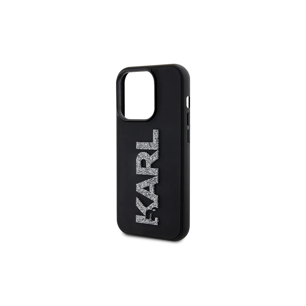 Originalna torbica KARL LAGERFELD Hardcase KLHCP15X3DMBKCK za iPhone 15 PRO MAX (3D Logo Glitter / črna)