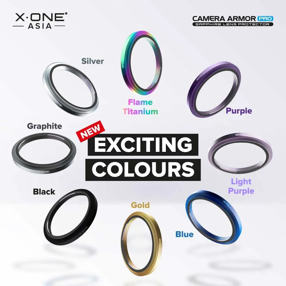 X-ONE safirno steklo za objektiv kamere Camera Armor Pro – za iPhone 15 /15 Plus, srebrno